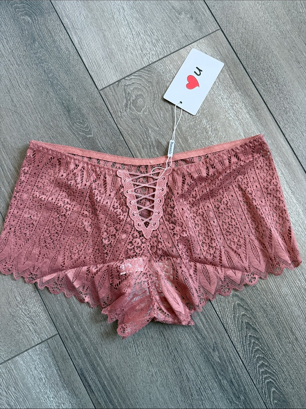 Lace Boyshorts Panty in Dusty Rose - Unbranded